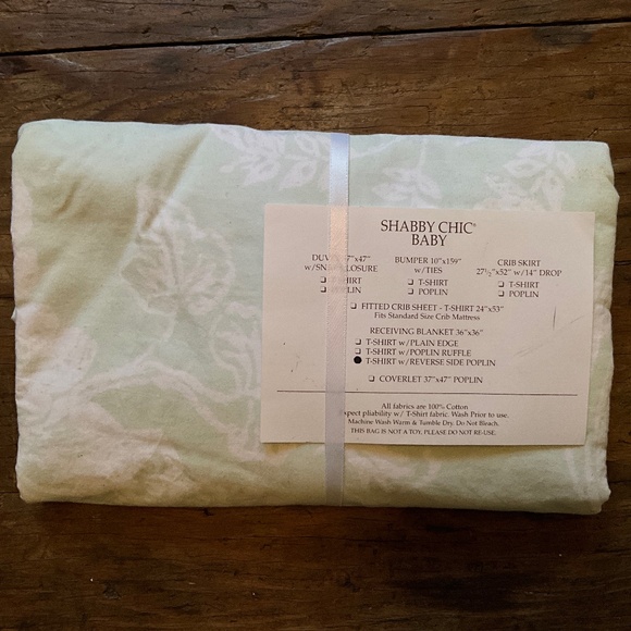 Mint Green Shabby Chic Baby Receiving Blanket - Picture 1 of 2